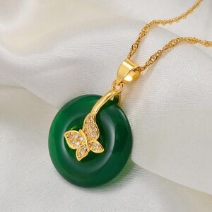 Jade butterfly necklace